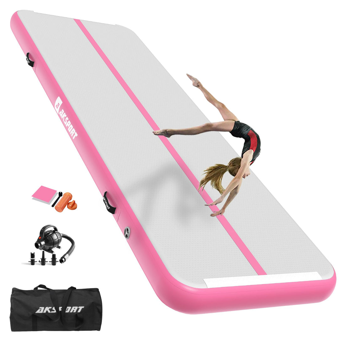 AKSPORT Air Matte Track Tumbling Matte,3/4/5/6m Aufblasbar Gymnastikmatte Turnmatte Tumbling Matten