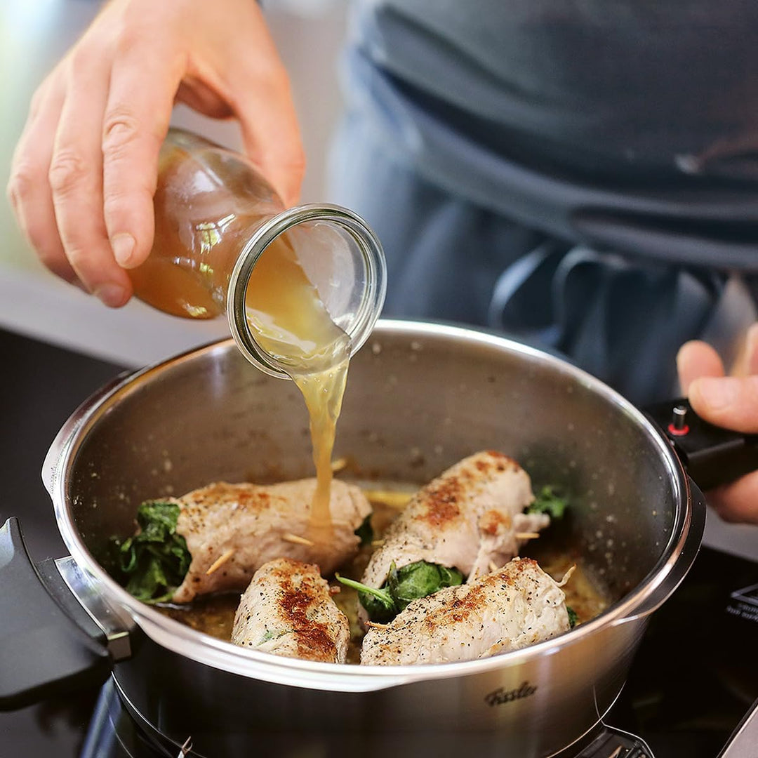 Fissler Vitavit Premium® Schnellbratpfanne (Ø 18 cm, 1,8 L) – Edelstahl-Schnellkochtopf mit 4 Garstu