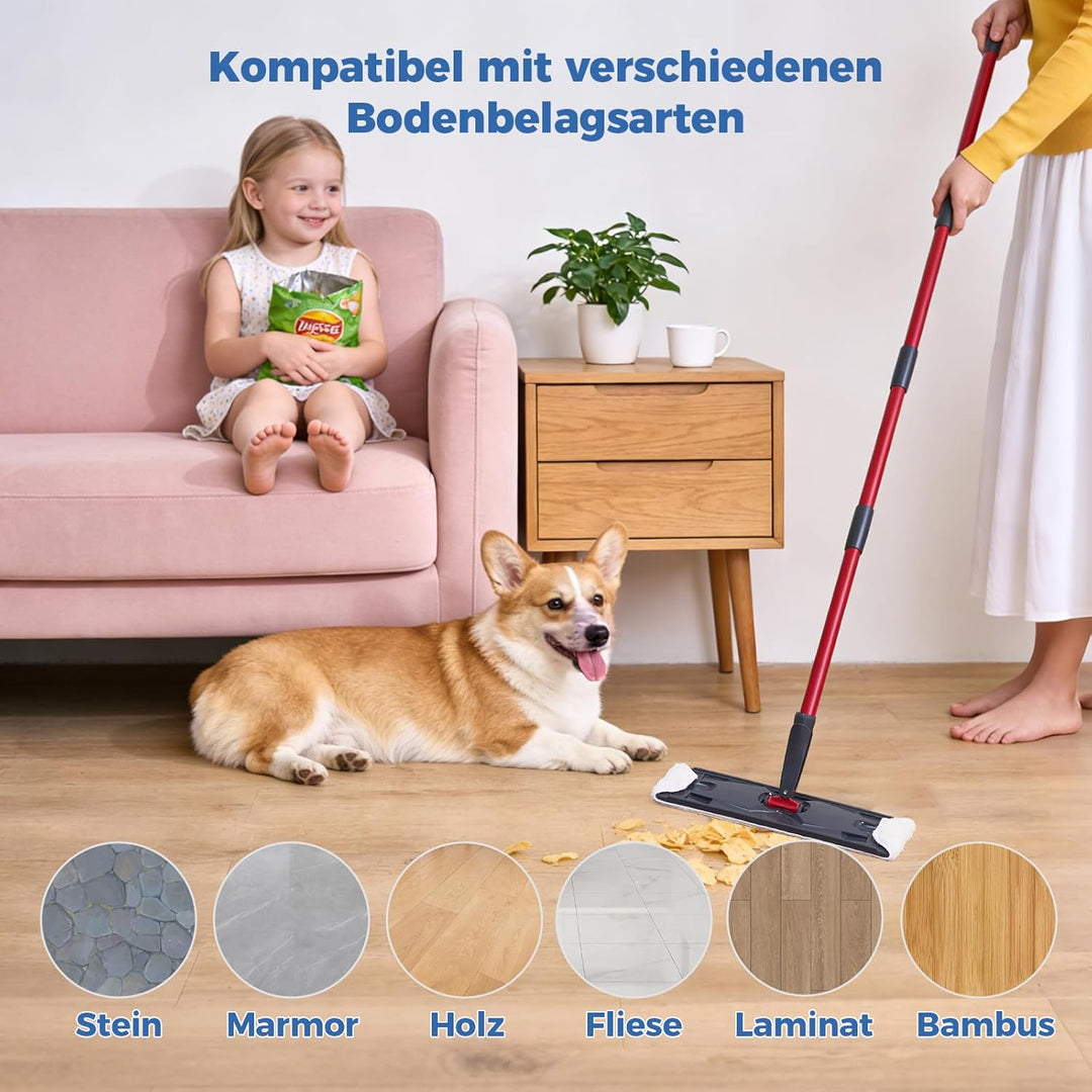 4 Stück für Vileda H2PrO Bodenwischer Ersatzbezug, Mikrofaser Bezug Kompatibel mit Vileda H2Pro & O-