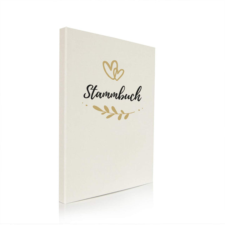 Hochzeitideal Stammbuch der Familie DIN A4 'Fiore' Leinen (Creme), Creme