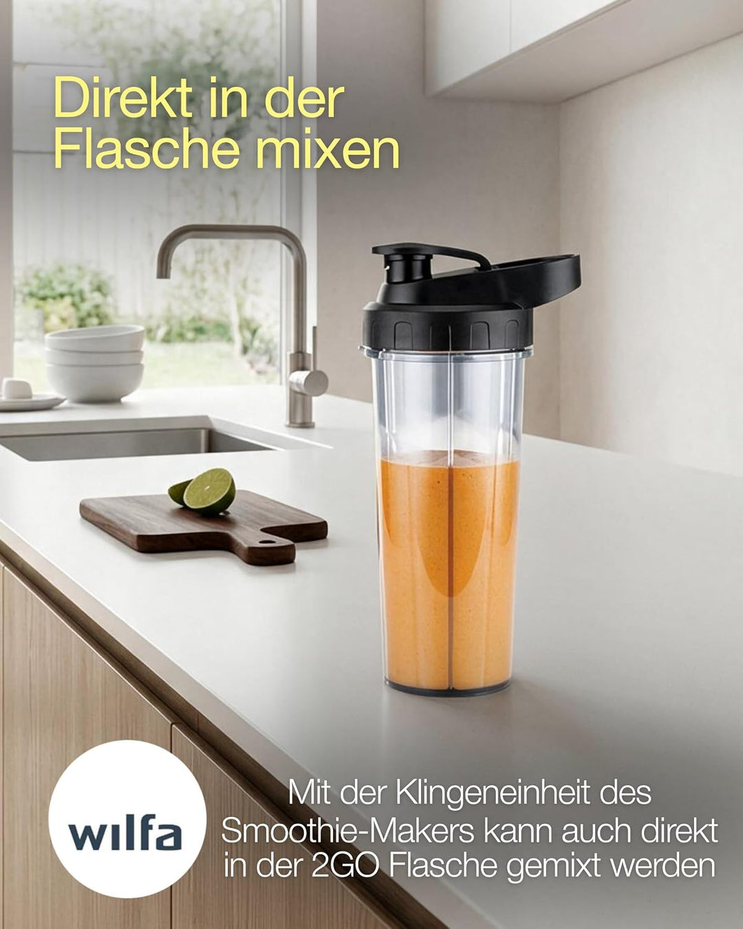 Wilfa XPLODE 2GO Trinkflasche für Mixer - Fassungsvermögen von 0,6 Liter, für alle XPLODE-Mixer, ros
