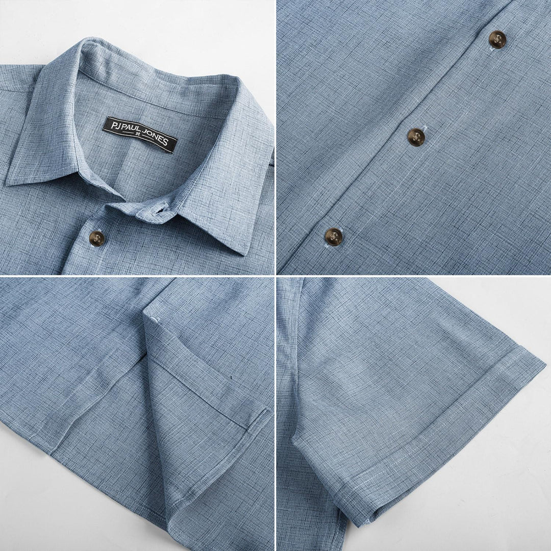 PJ PAUL JONES Hemd Herren Kurzarm Freizeit Button Down Shirt Sommer Strandhemd Regular Fit Herrenhem