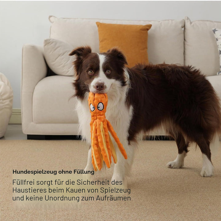 Hunde-Quietschspielzeug Krake, kein stopfendes Crinkle-Plüsch-Hundespielzeug für das von Welpen, lan