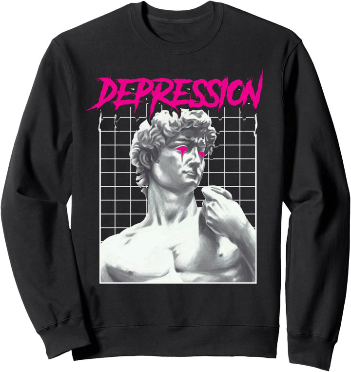 Depression Greek Statue Grunge Aesthetic Emo Vaporwave Sweatshirt