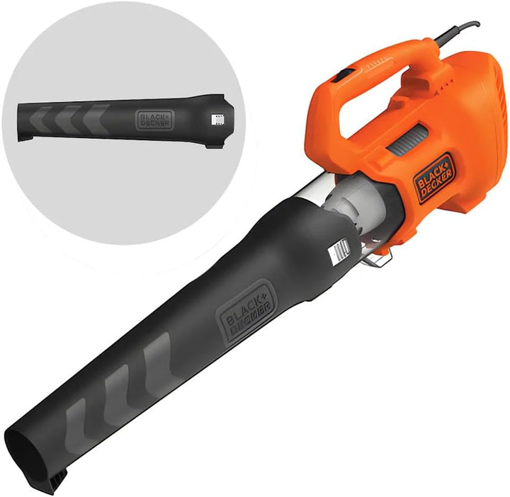 Black+Decker Axial Elektro-Laubbläser BEBL185 (1.850W, Laubgebläse mit hoher Blasgeschwindigkeit von