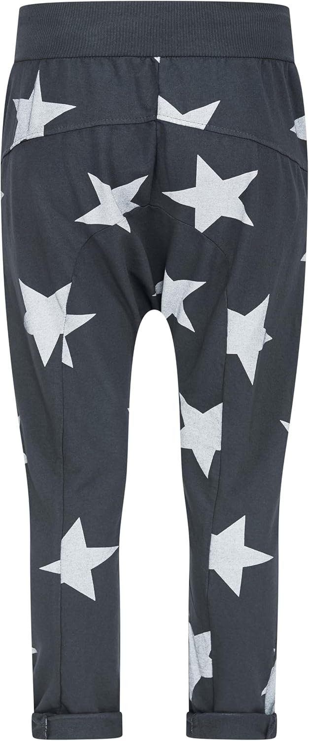 Mississhop Damen Hose Sweatpants Jogginghose Baumwolle Freizeithose Boyfriend Baggy Haremshose Stern