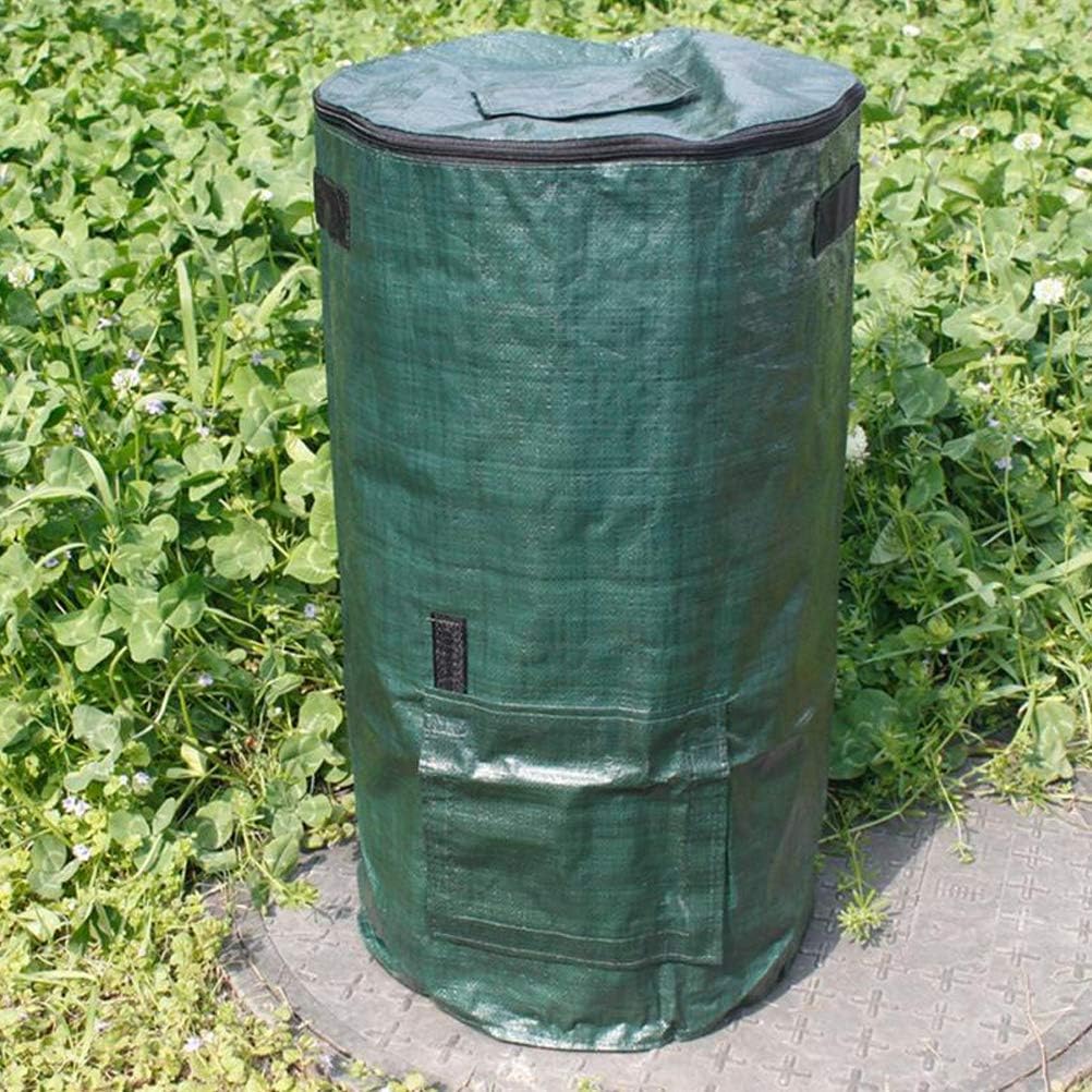 Garten Komposter, Umwelt-Bio-Kompost-Gärbeutel mit Reissverschluss und Doppelgriffen, Faltbarer Komp