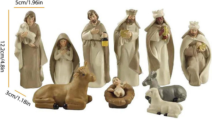 Weihnachtskrippe Krippenfiguren Set 10 Teilig Jesu Geburt Mit Maria Josef Jesuskind 3 Könige Hirten