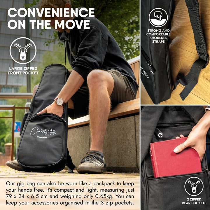 BLACKSTAR Handgepäcktasche für E-Bassgitarre, Tragetasche, geeignet für ST-Bassgitarren und Handgepä