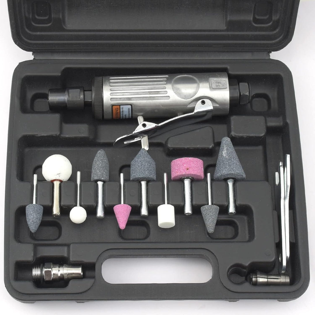 BIGP Druckluftschleifer Set, Druckluft Stabschleifer, gerader pneumatischer Schleifer, Geradschleife
