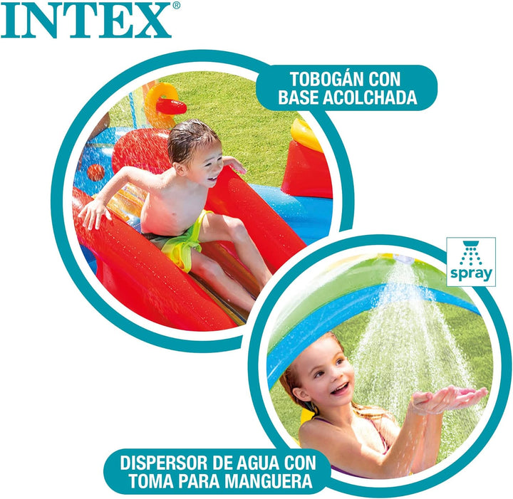 Intex Rainbow Ring Play Center - Kinder Aufstellpool - Planschbecken - 297 x 193 x 135 cm - Für 3+ J