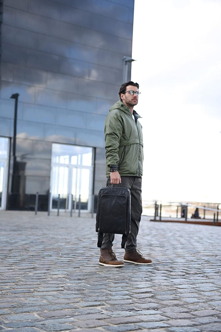 Corno d´Oro Handmade Rucksack Herren Leder Gross mit Organizer-Fach I Premium XL Lederrucksack Damen
