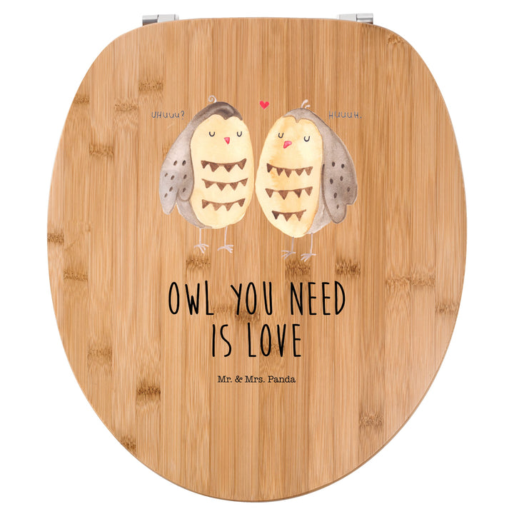 Mr. & Mrs. Panda Motiv WC Sitz Eule Liebe - Geschenk, Pärchen, Eule Deko, Toilettendeckel, Klodeckel
