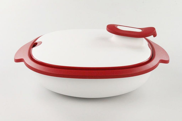 TUPPERWARE Thermo-Duo 1,3 L rot weiss Servieren Warmhalten Warmie Tups Iso-Duo 17011