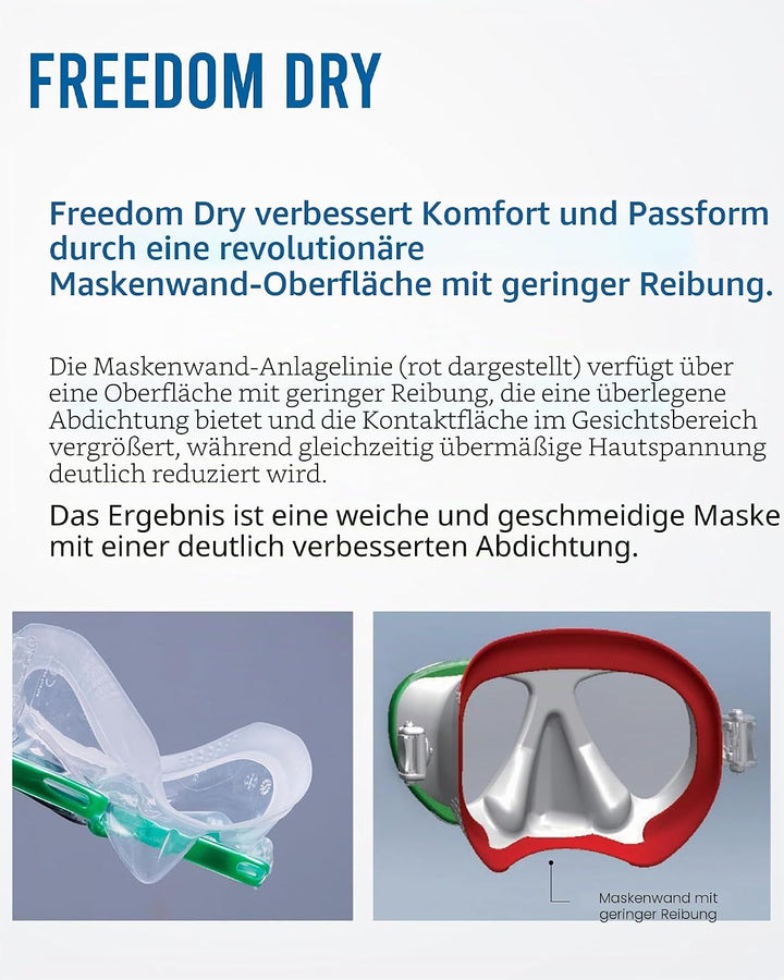 Taucherbrille Tusa Freedom HD - einglas tauchmaske schnorchelmaske erwachsene profi (M-1001) Flash Y