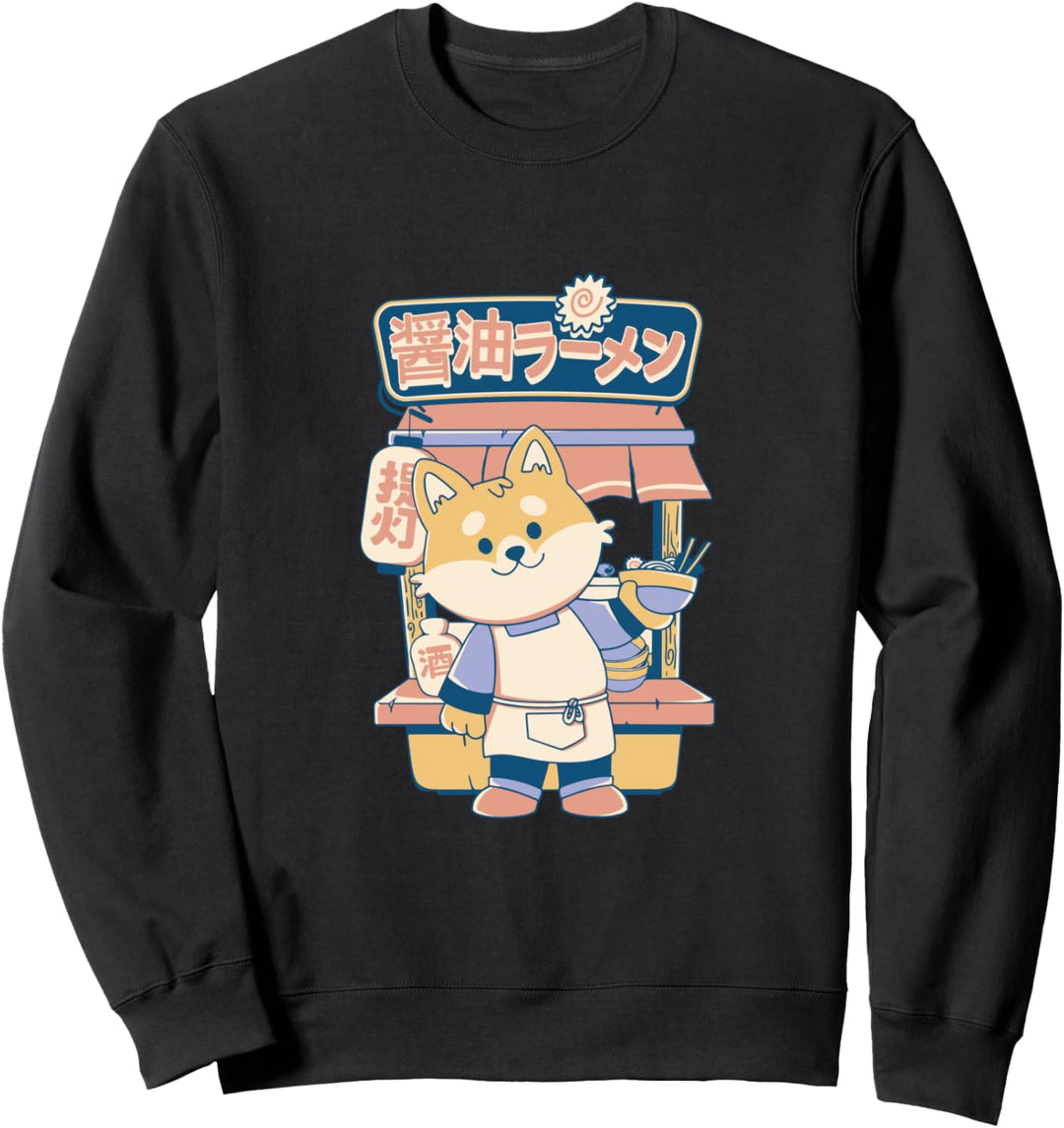 Corgi Dog with Ramen Shop Cute Japanese Kawaii Grafik Sweatshirt