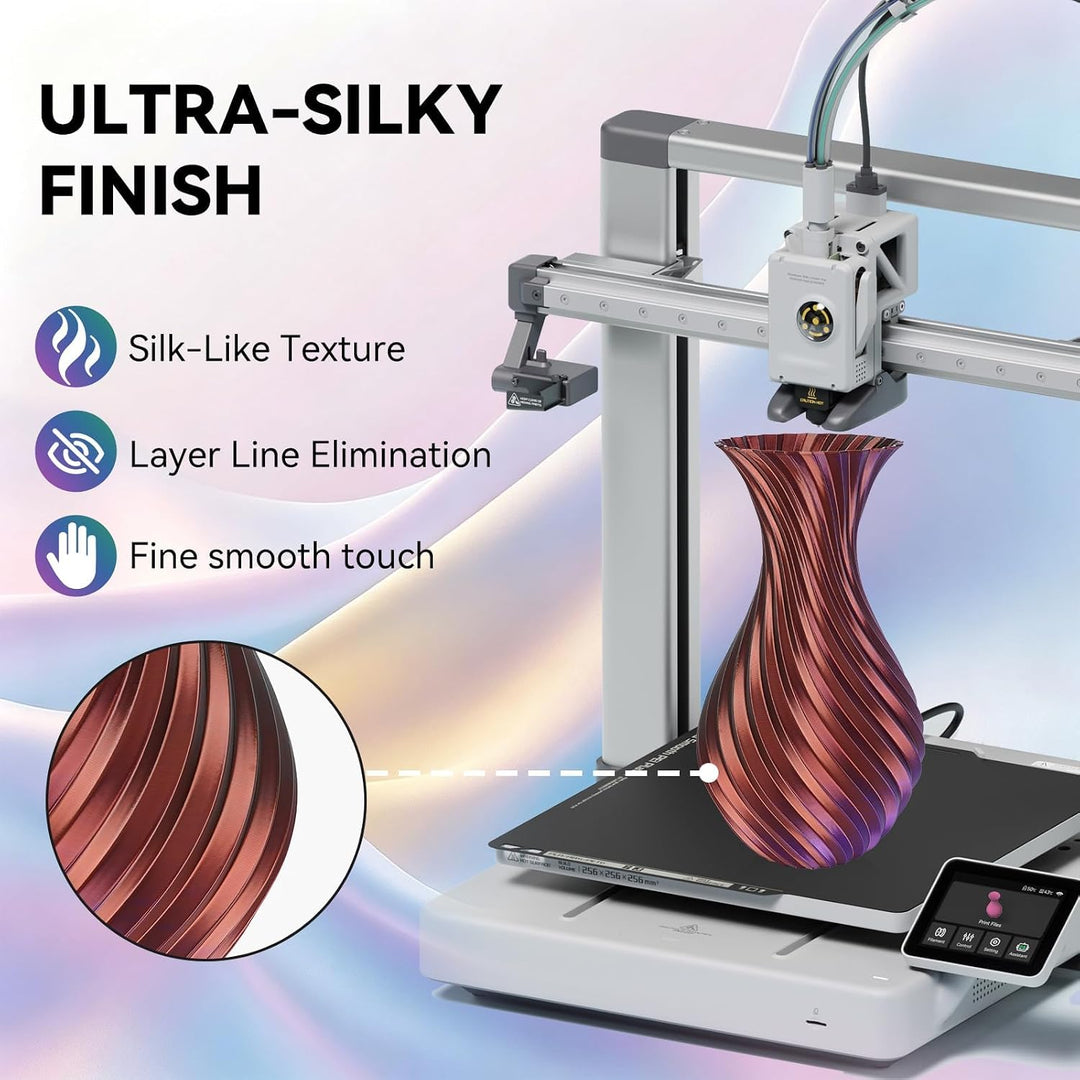 Kingroon PLA 3D-Drucker-Filament, dreifarbiges Seiden-PLA-Filament, Massgenauigkeit +/- 0,03 mm, 1-k