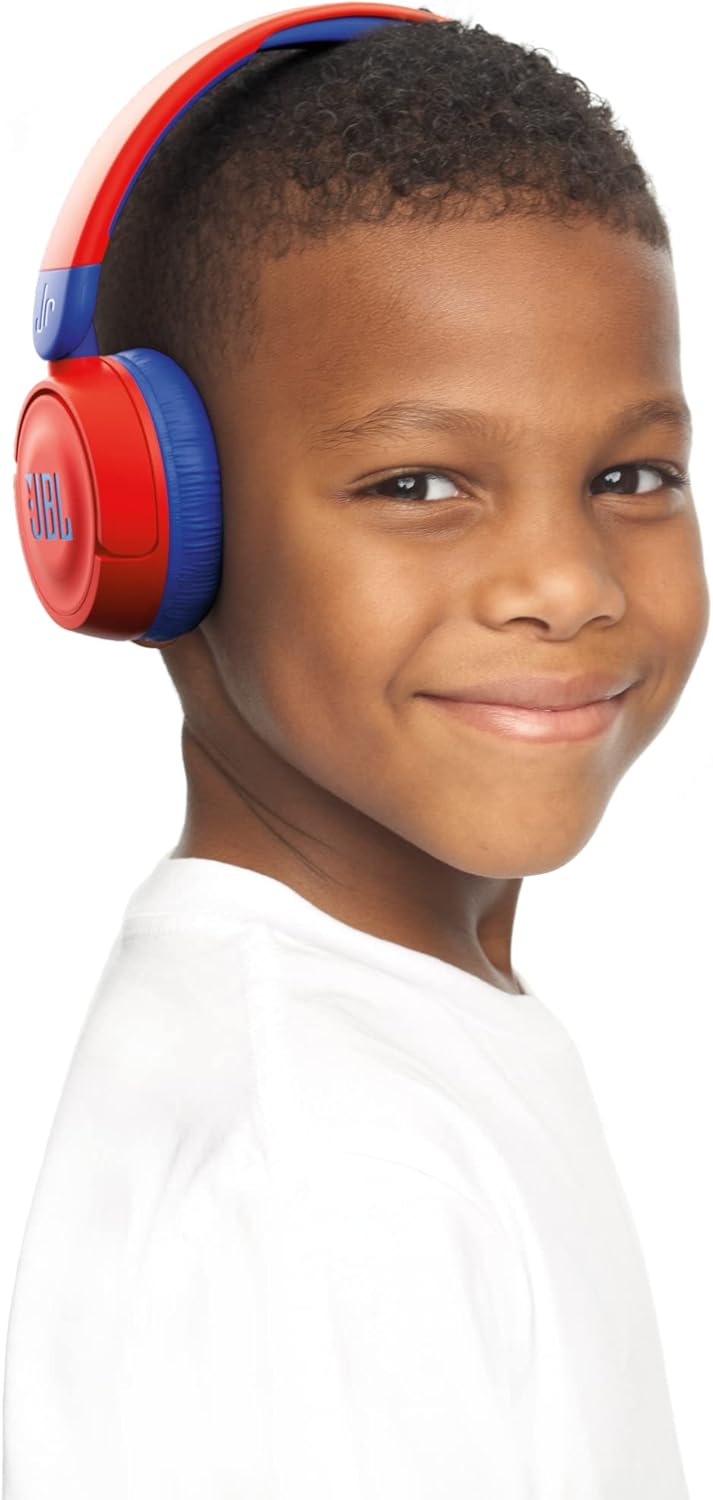 JBL Jr310 BT On-Ear Kinder-Kopfhörer in Rot-Blau – Kabellose Bluetooth-Ohrhörer mit Headset und Fern