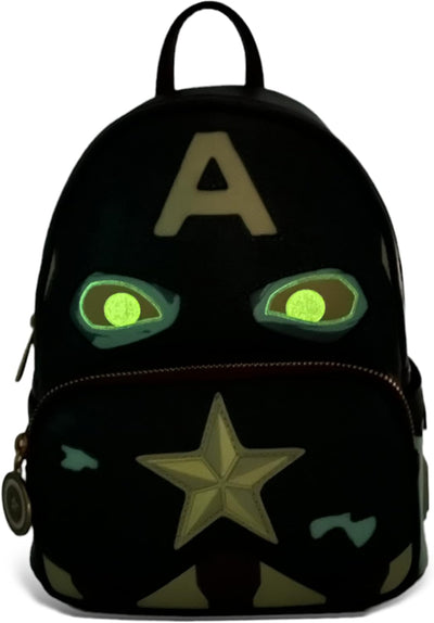 Loungefly GT Exclusive Marvel What If? Zombie Captain America Glow in the Dark Cosplay Mini Rucksack