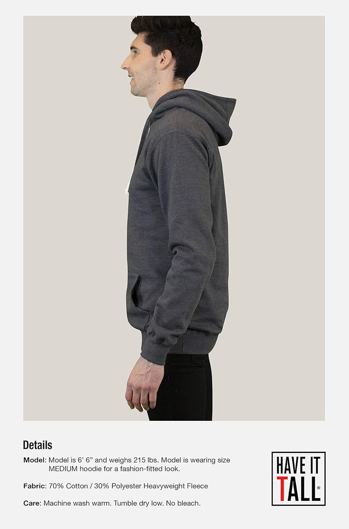 Have It Tall Unisex Kapuzenpullover Extra Lang, Fleece Hoodie Extra Tall, Baumwolle & Fleece M Extra