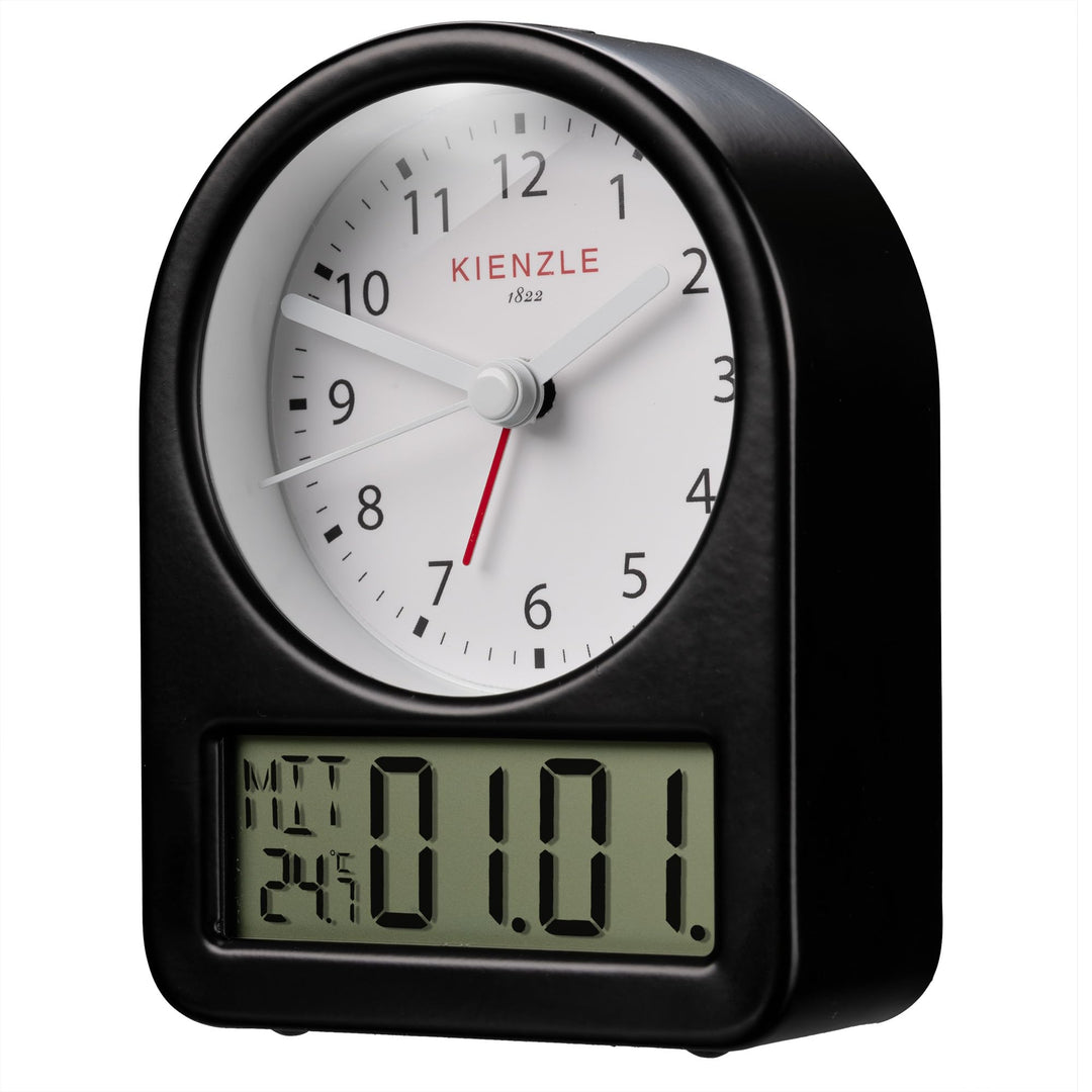 Kienzle Retro Wecker analog mit Digitaldisplay und stabilem Metallgehäuse