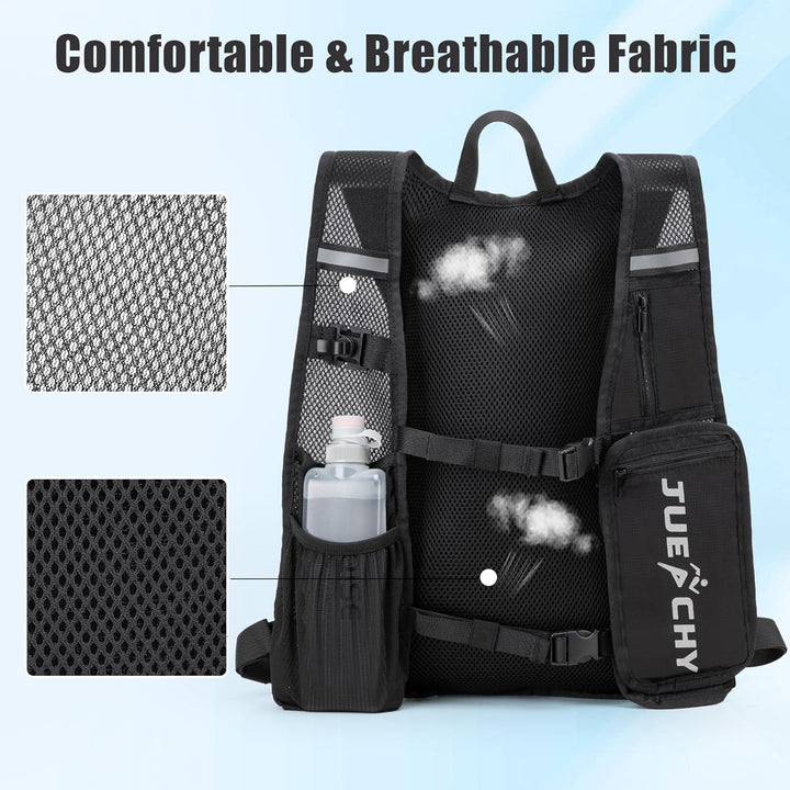 Jueachy Skirucksack Ultraleicht Trinkrucksack mit 2L Trinkblase: Laufvest Herren Damen Hydration Pac
