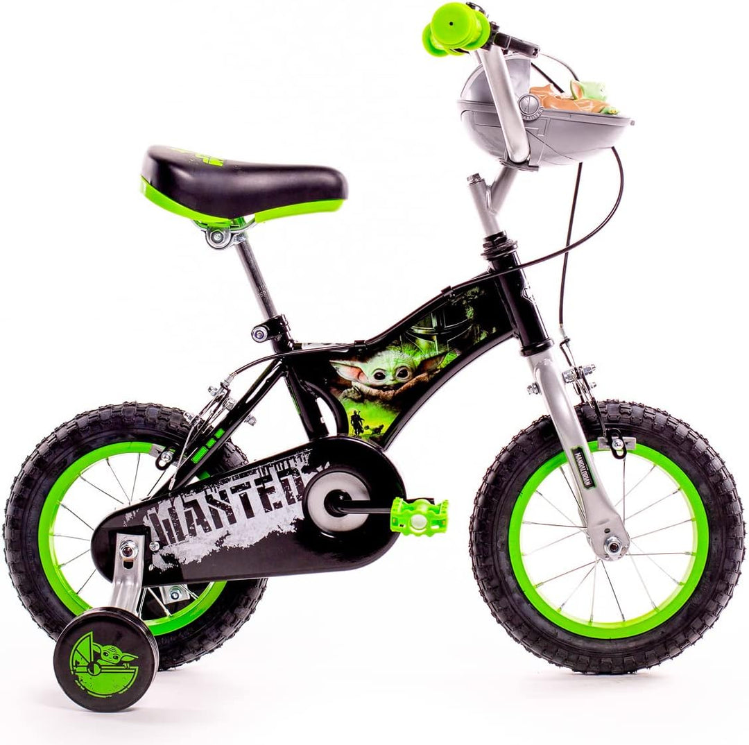 Huffy Jungen Star Wars Grogu 12 Zoll Kinderfahrrad, Schwarz/Grün, 30,5 cm