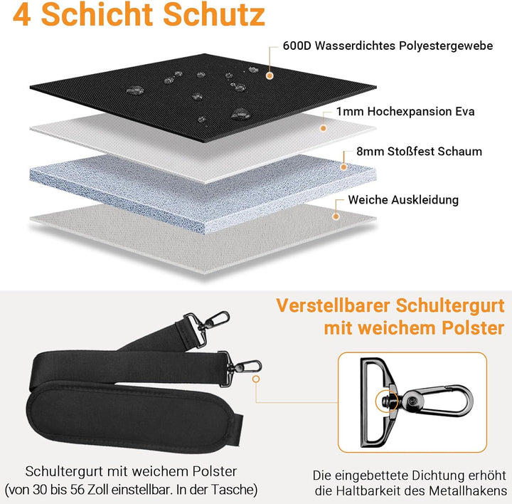 TECOOL 14 Zoll Laptoptasche Schultertasche für 14 Zoll Lenovo Acer ASUS Dell HP Chromebook Umhängeta