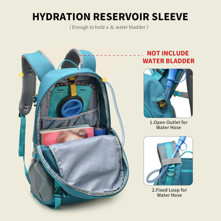 SKYSPER Wanderrucksack 25L, Klein Rucksack mit Rückenbelüftung aus atmungsaktivem 3D Air Mesh Tagesr