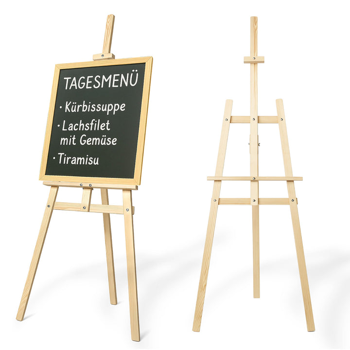 XXL Staffelei Gross 170 cm aus Kiefernholz für Leinwand bis 100 cm. Geeignet für Kinder und Erwachse