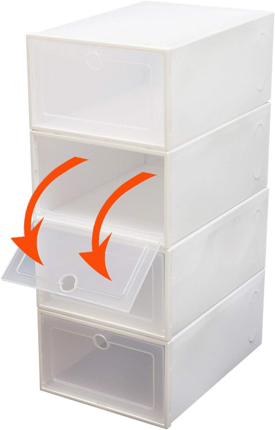 24Stk Schuhbox Transparent Plastik Aufbewahrungsbox Faltbar Kunststoffschublade Schuhaufbewahrung mi