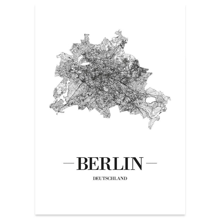 JUNIWORDS Stadtposter, Berlin, Wähle eine Grösse, 40 x 60 cm, Poster, Schrift A, Weiss 40 x 60 cm Sc