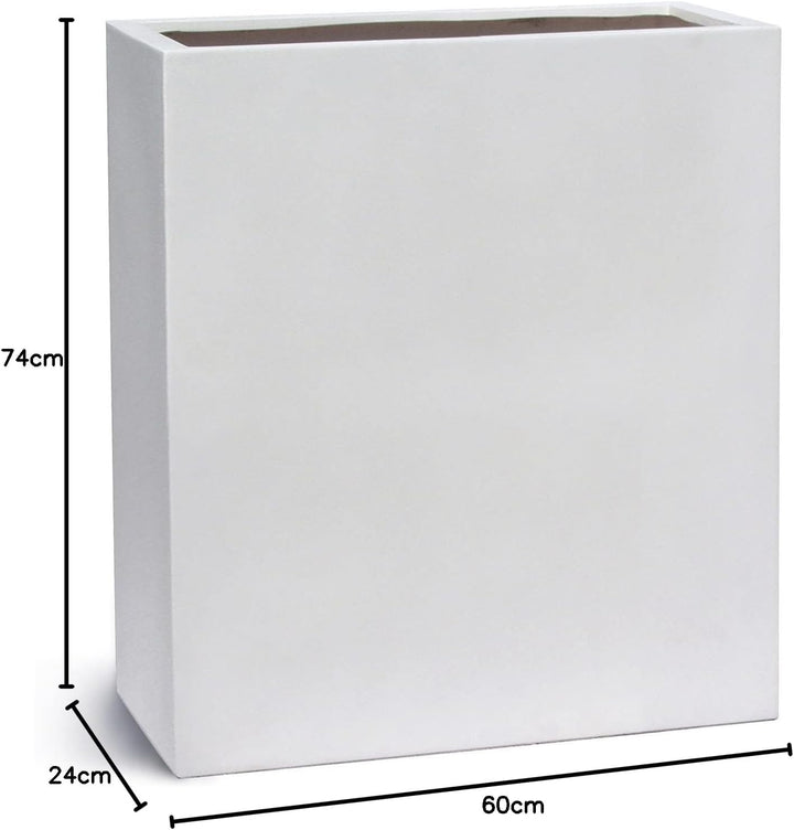ESCHBACH® Pflanzkübel HIGH Box 60 Weiss Raumteiler * 60 x 24 x 74 cm * 10 Jahre Garantie 60x24x74, 6