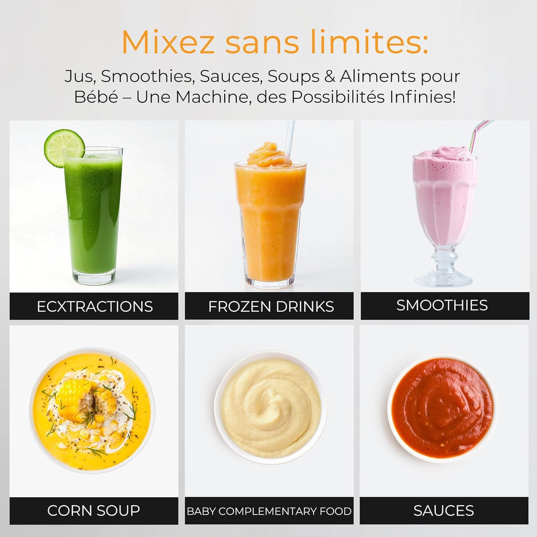 Bear Mixer Smoothie Maker 700W, Hochleistungsmixer mit 1500ml Mixbecher, 2 Geschwindigkeiten & Pulse