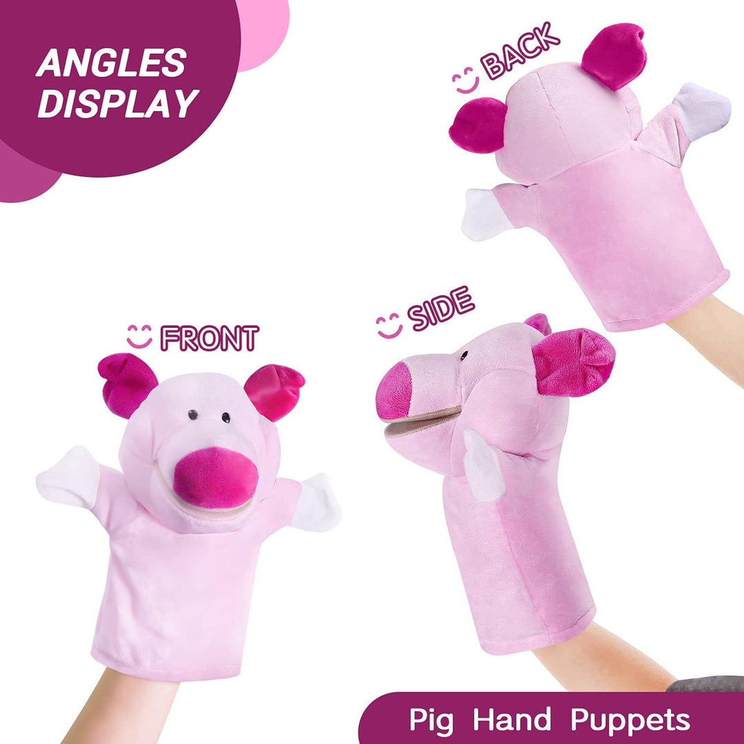 Tier-Handpuppen Farm Wildlife mit beweglichem offenem Mund, Plüsch-Spielzeug, Zoo-Freunde, perfekt z