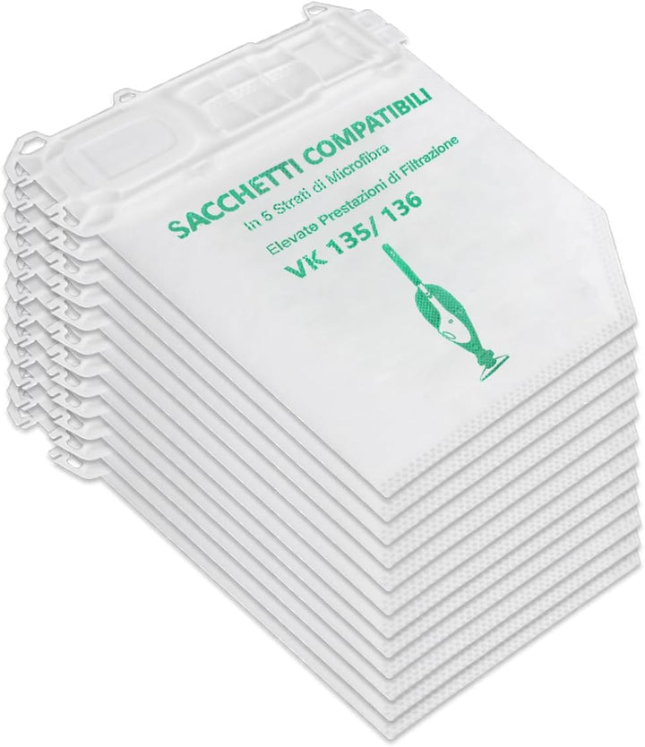 12 Staubsaugerbeutel für Kobold VK 135 vk136 (12), 12