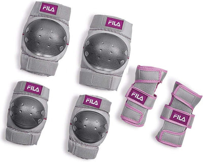 FILA Mädchen J-one Combo Girl 3 Set Skate & Schützer L (36-40) schwarz/weiss/magenta, L (36-40) schw