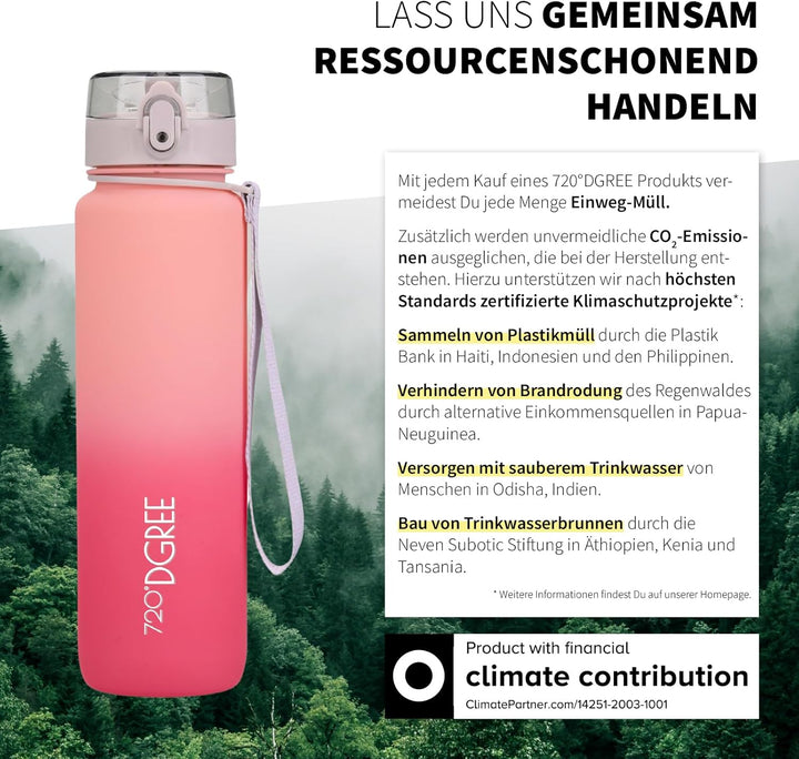 720°DGREE Trinkflasche “uberBottle“ +Sieb - 350ml, 500ml, 650ml, 1000ml, 1,5l, 2l - BPA-Frei - Wasse