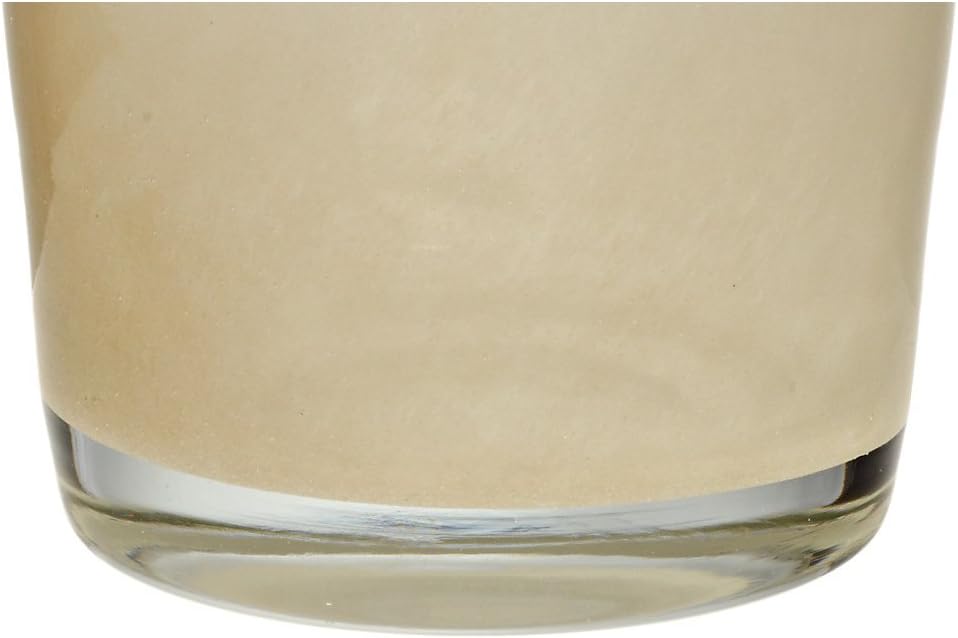 CRISTALICA Bouquet Vase Blumenvase Übertopf Colori Beige H 17 cm D 15 cm Handgeformt Mundgeblasenes