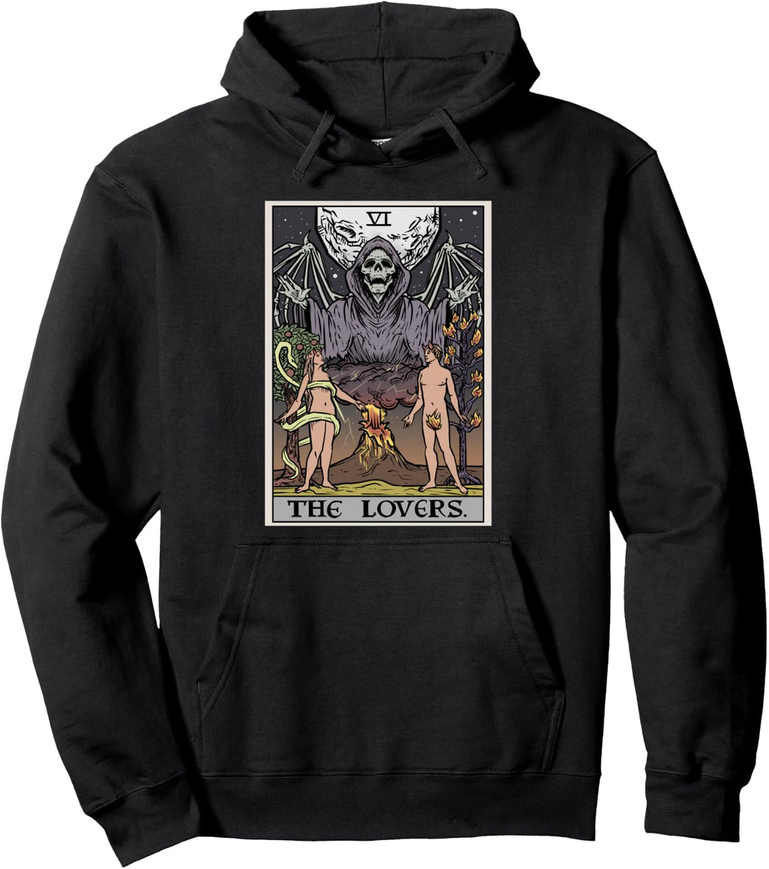 The Lovers Tarot-Karte Sensenmann Halloween Gothic Horror Pullover Hoodie