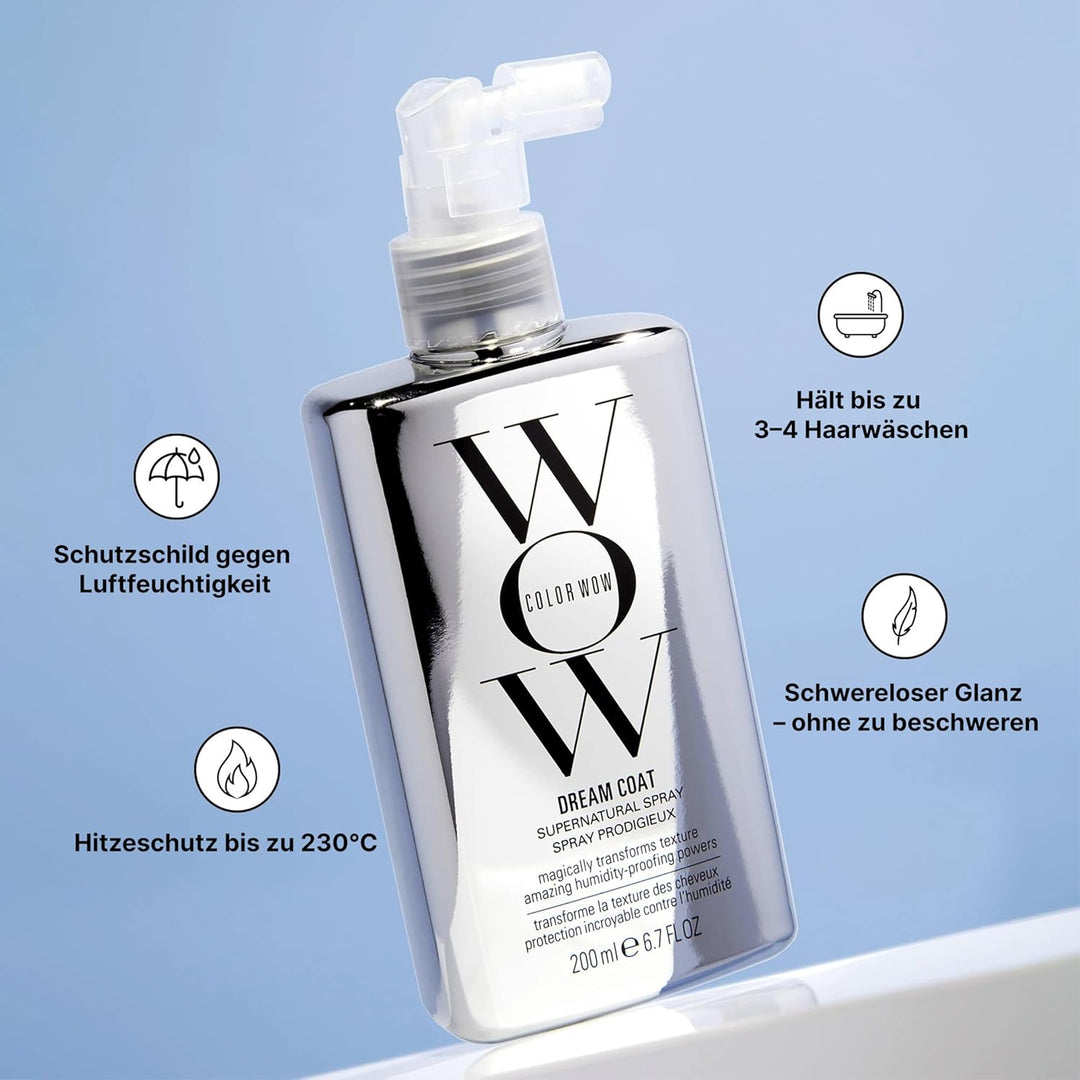 Color Wow Dream Coat Anti Frizz Spray für superglattes Haar, Hitzeschutz für Haare hält bis zu 3 Haa