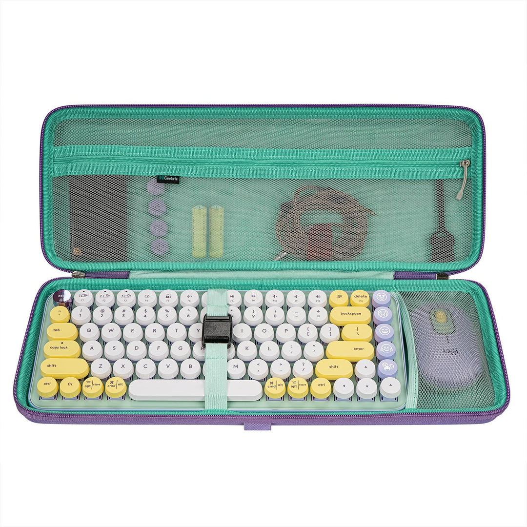Geekria Tastatur- und Maus-Kombi-Hülle, Hartschalen-Reisetragetasche für kompakte, ultraflache Gamin