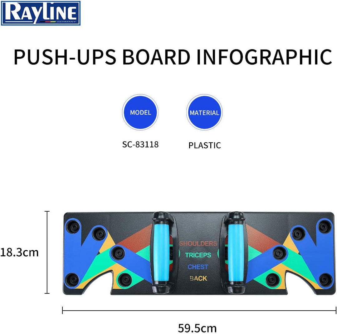 Rayline Push-Up-Board Rücken Brust Schulter Arme Training-Fitness-Bodybuilding-Gymnastik-Aerobic-Kra