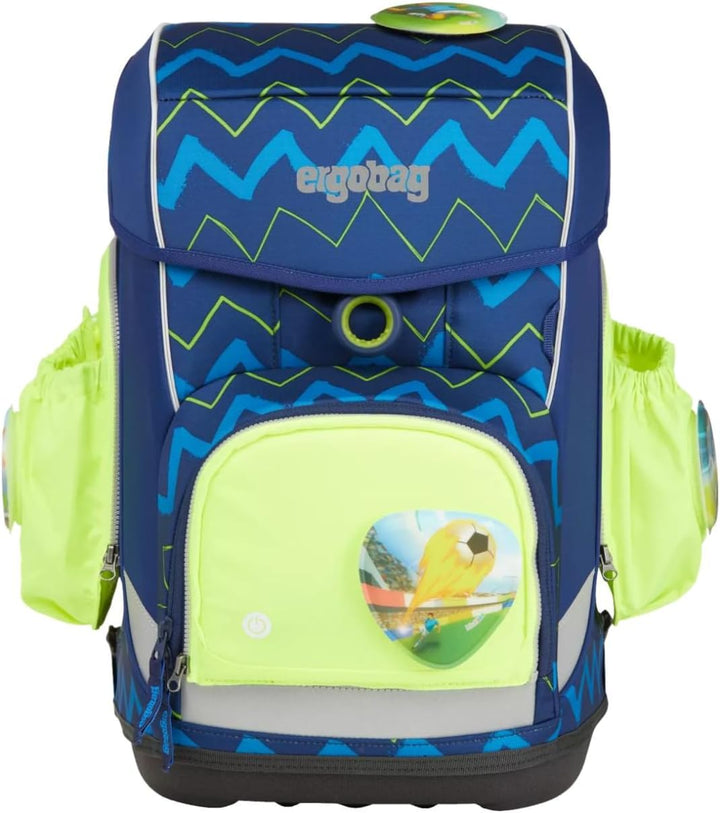 ergobag Fluo LED Seitentaschen Set Geeignet für pack, cubo, cubo light und wide Einheitsgrösse Gelb,