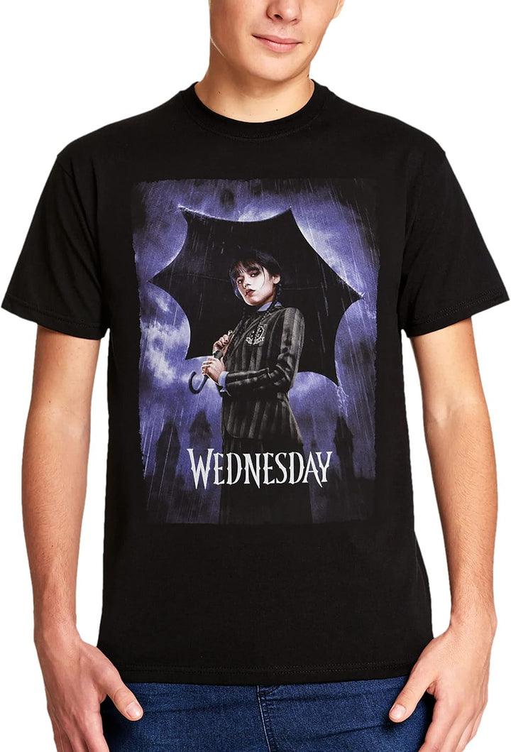 Elbenwald Wednesday T-Shirt mit verschiedenen Motiven für Herren Damen Unisex Baumwolle schwarz L Te