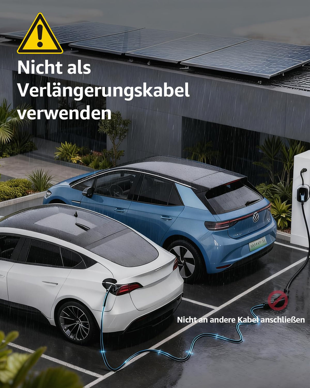 bokman Typ 2 Ladekabel, 22kW / 32A / 3-Phasig / 3,5 Meter/Modus 3, Typ 2 auf Typ 2 EV Ladekabel für