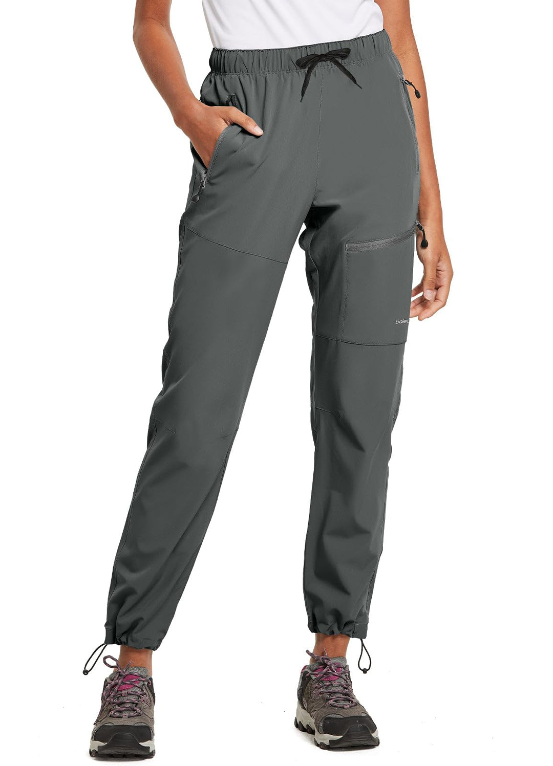 BALEAF Damen Outdoorhose Wanderhose Wasserdicht Schnelltrocknend Leicht Trekkinghose Capris UV Schut