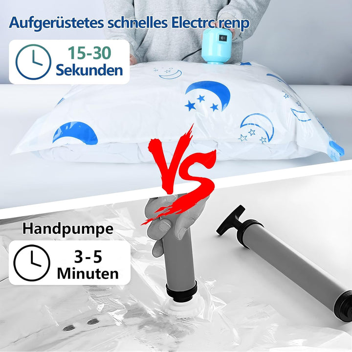 SZO Vakuumbeutel für Kleidung Bettdecken mit Elektrische Pumpe 16 Stück (4 Jumbo, 4 Gross, 4 Mittel,