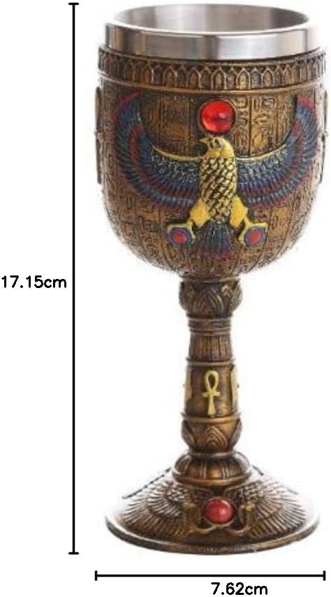 Ancient Egyptian Winged Horus Falcon Ceremonial Chalice Cup 210ml Wine Goblet