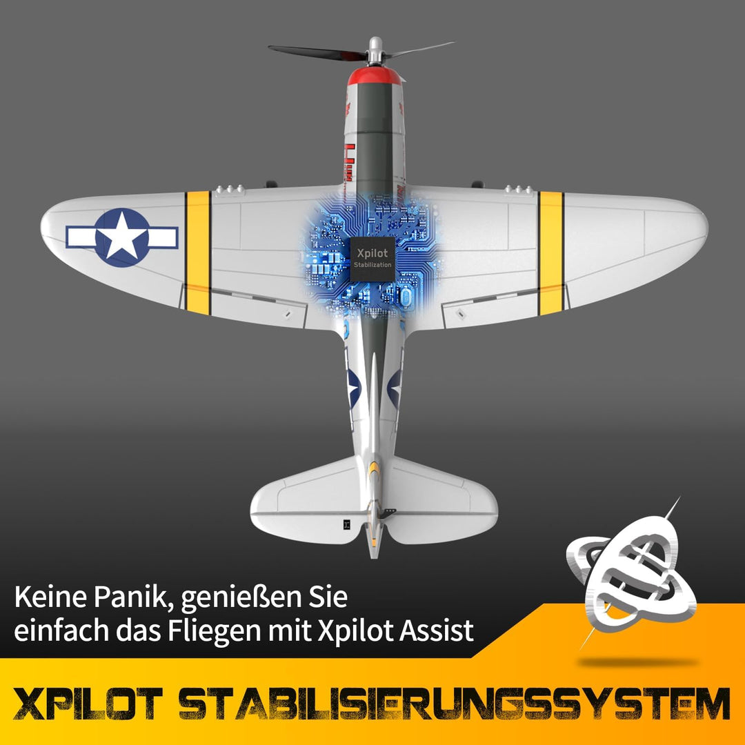 P47 RC Flugzeug,2.4G 4 Kanal Thunderbolt Fighter Ferngesteuertes Flugzeug Kunstflugzeug Modell Spiel